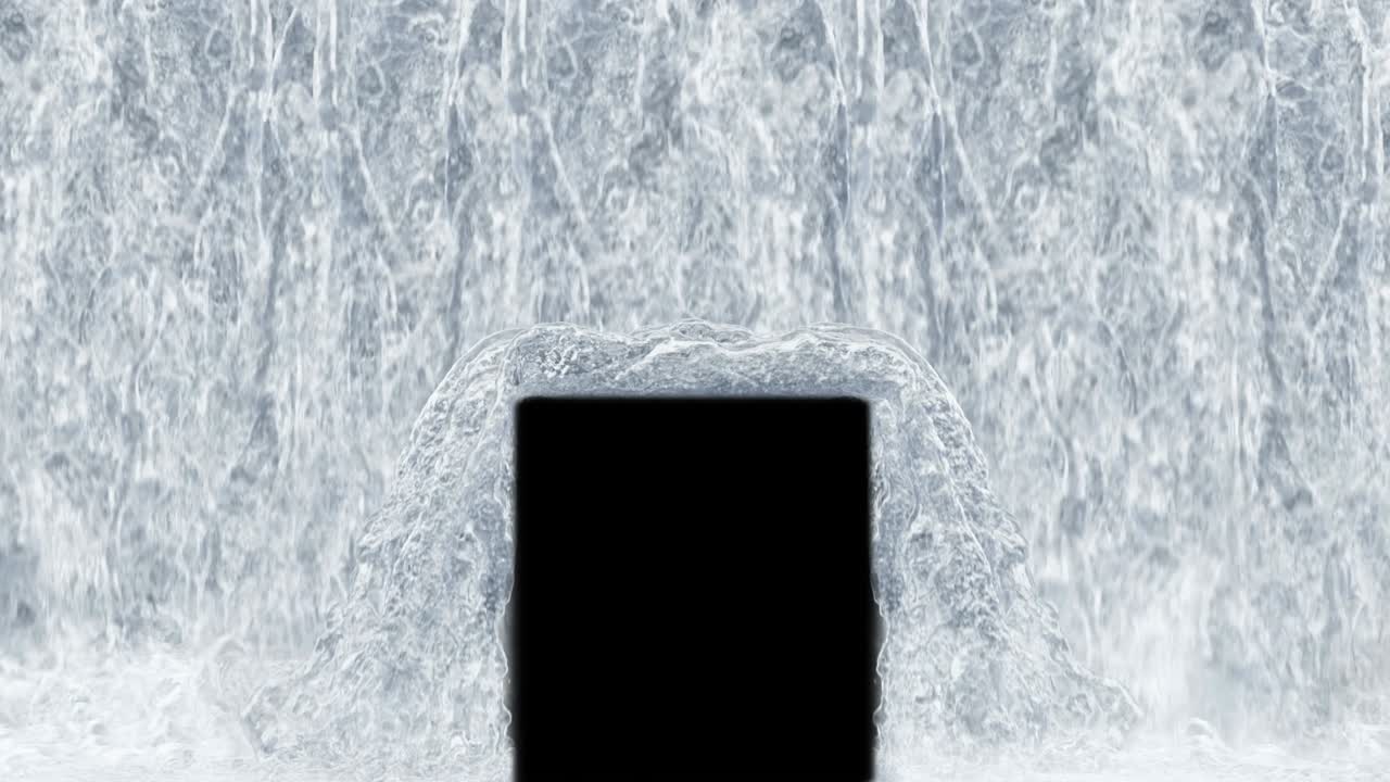 검은 바탕에 분리 된 폭포 텍스처 루프: 3d 일러스트레이션을 매핑하기 위해 4k