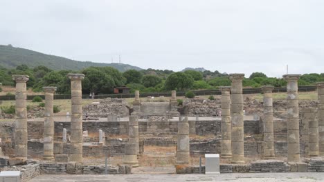roman ruins of baelo claudia with standing columns in cadiz, spain