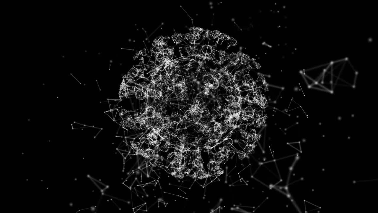 Covid-19 cell against black background