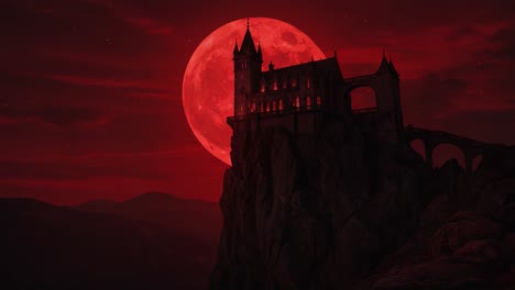Castle under a Red Moon