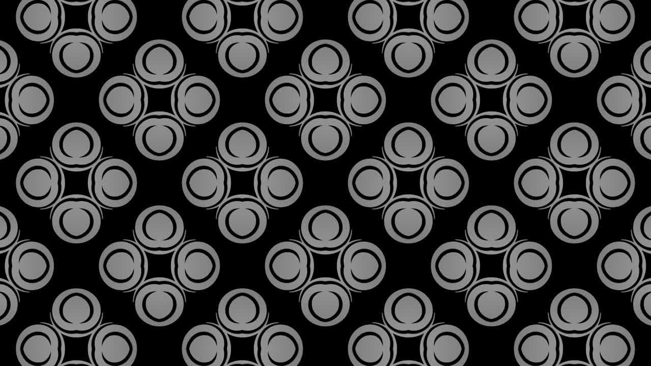 Graphic pattern in black and white with stroboscopic and hypnotic effect, while increasing in size and then reducing it.