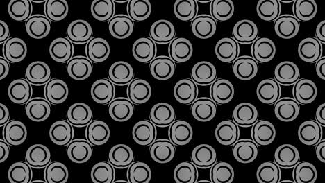 graphic pattern in black and white with stroboscopic and hypnotic effect, while increasing in size and then reducing it.