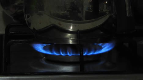 fast burning lpg stove, the blue flame of the gas stove,