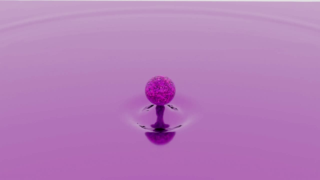 фиолетовые капли воды и волны