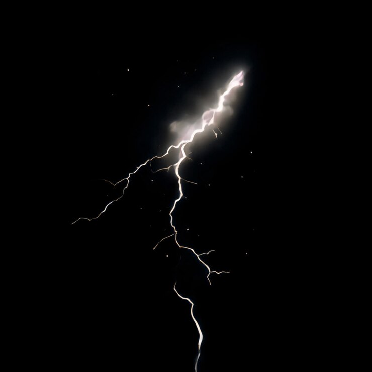Animazione isolata di fulmini e tuoni intensi, risorsa trasparente, video 4K, canale alfa, ProRes 4444