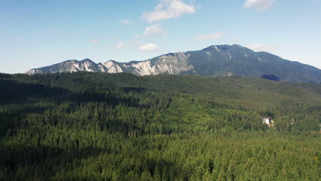 aerial scenic landscape of postavarul massif