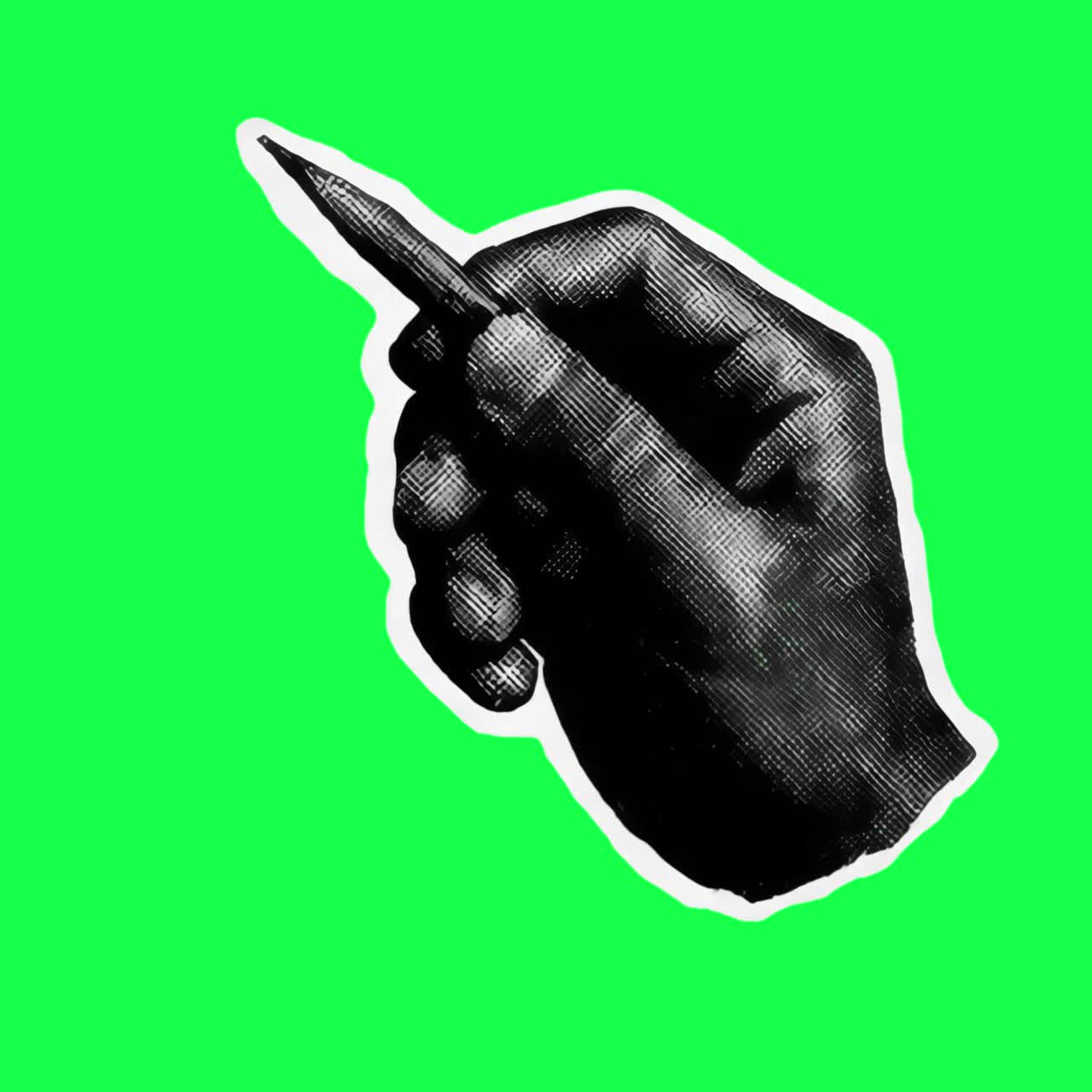 Vintage hand drawing tool animation, transparent 4K video, green screen