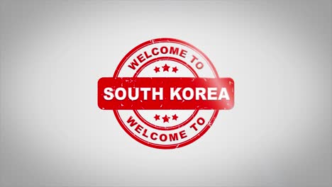 welcome to south korea stamp