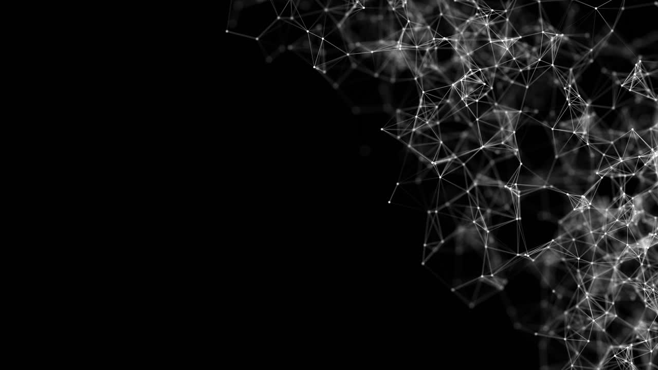Digital Technology concept with plexus blue background. blockchain technology. AI. Artificial Intelligence