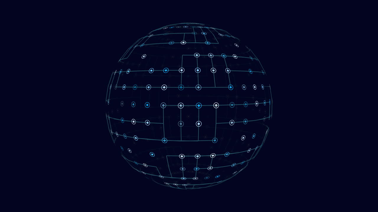 modelo 3d intrigante una intrigante red de líneas y círculos en un objeto esférico