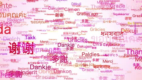 "grazie" in varie lingue.