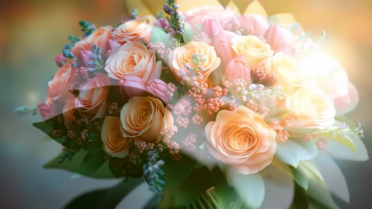 Spring roses and tulips bouquet. A vibrant arrangement of pink and orange roses and tulips captures the essence of spring beauty and freshness.