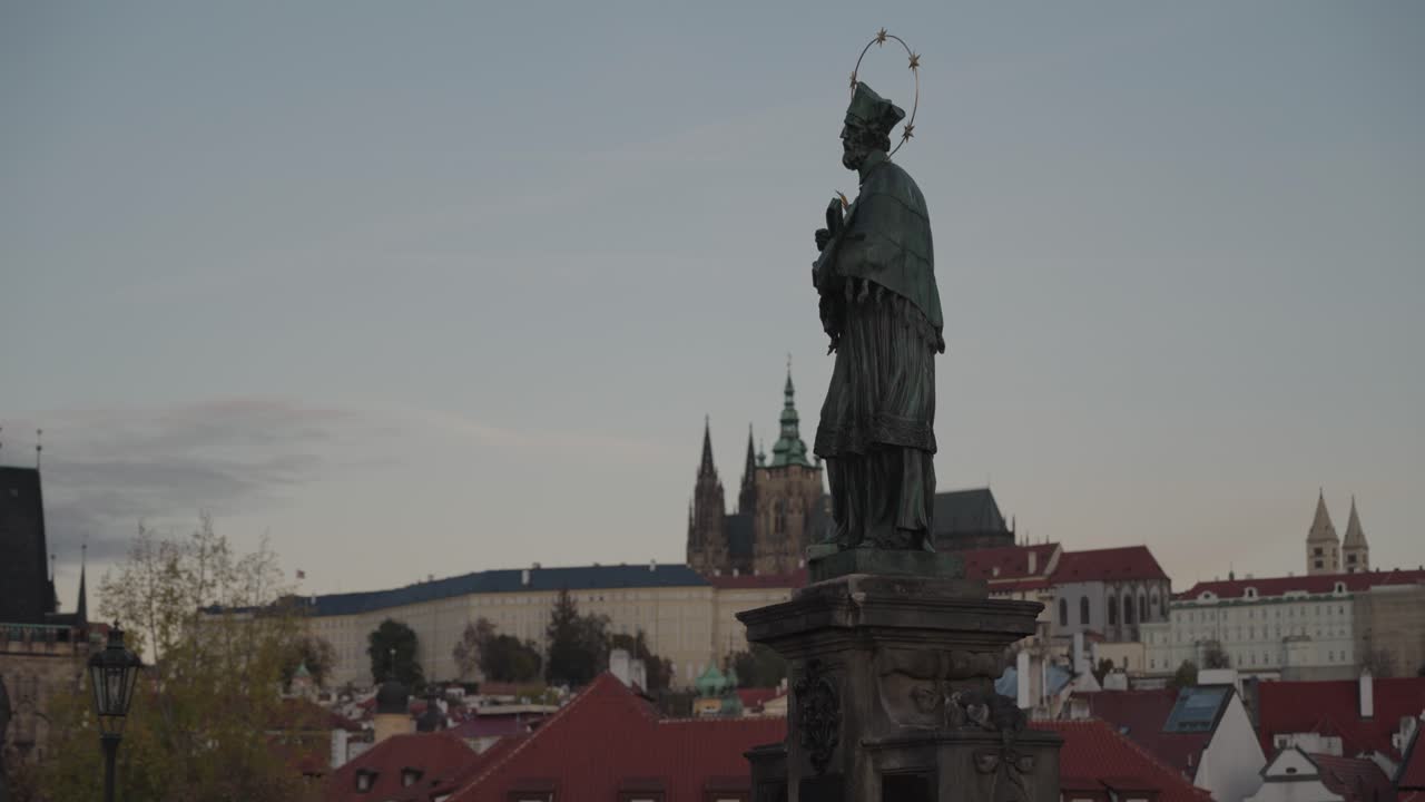 Statue of St. John of Nepomuk on Charles Bridge in Prague