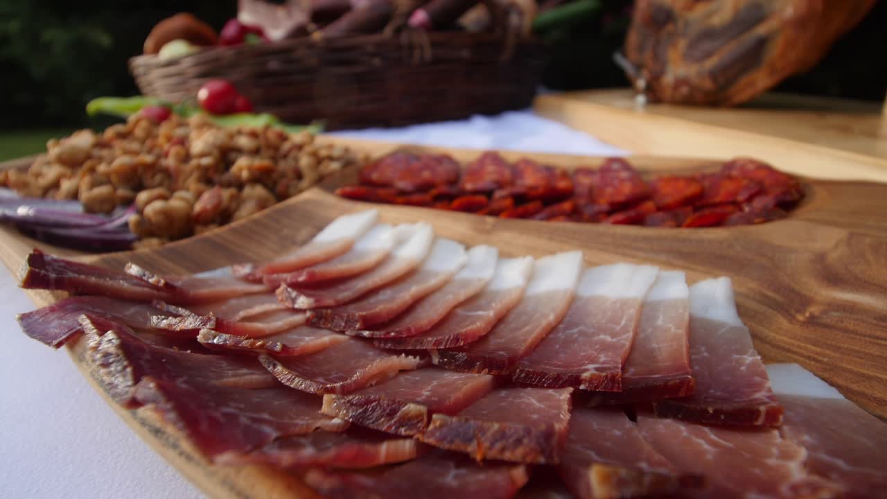 Serbian Cured Meat Platter: Smoked Ham, Sausage, and More