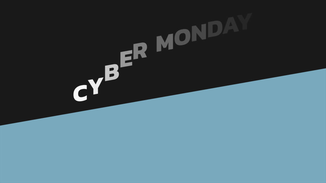 texto moderno de cyber monday en gradiente azul y negro