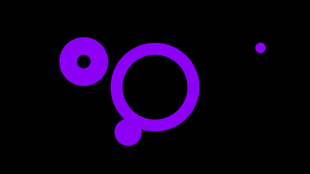 Grafica in movimento con animazione di forme a cerchio che si espande.