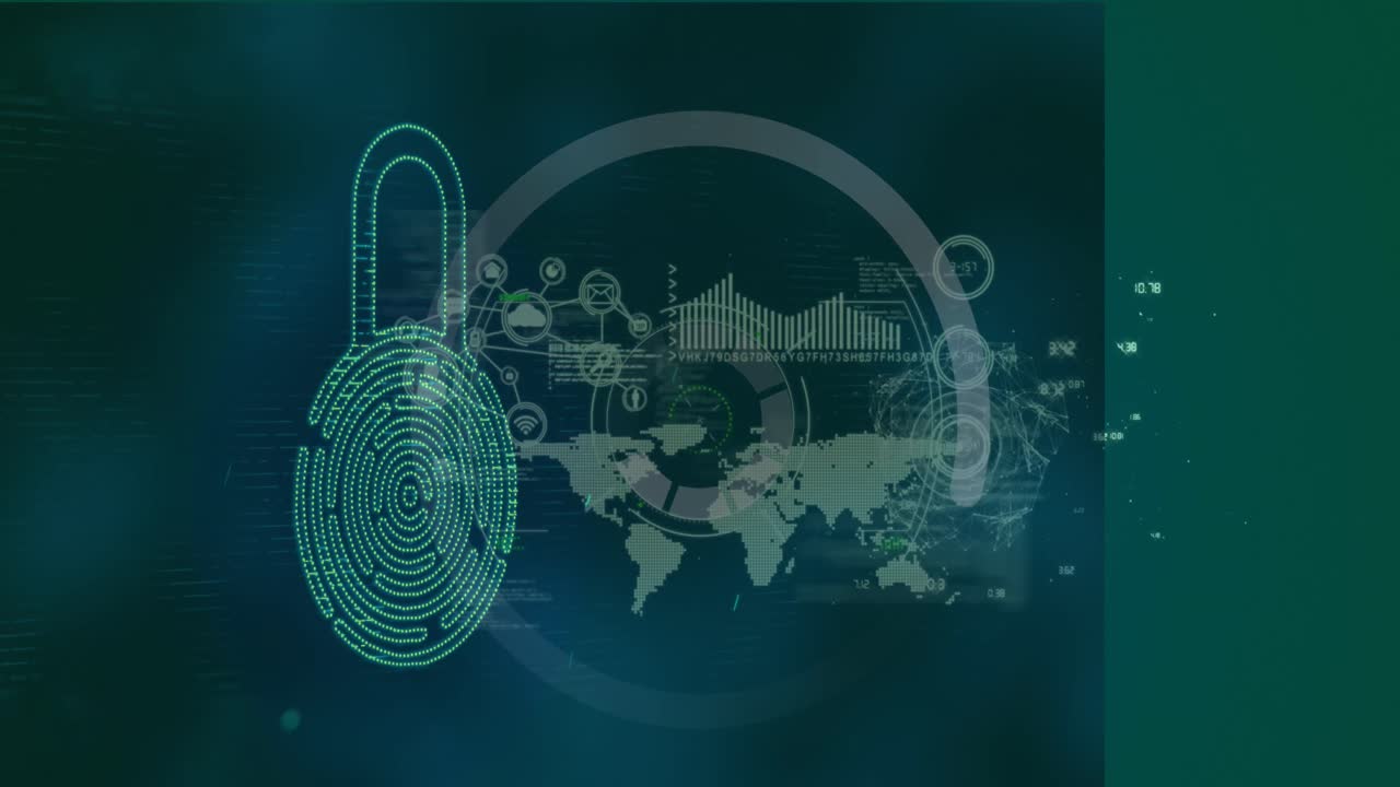 animación del procesamiento de datos a través de un candado