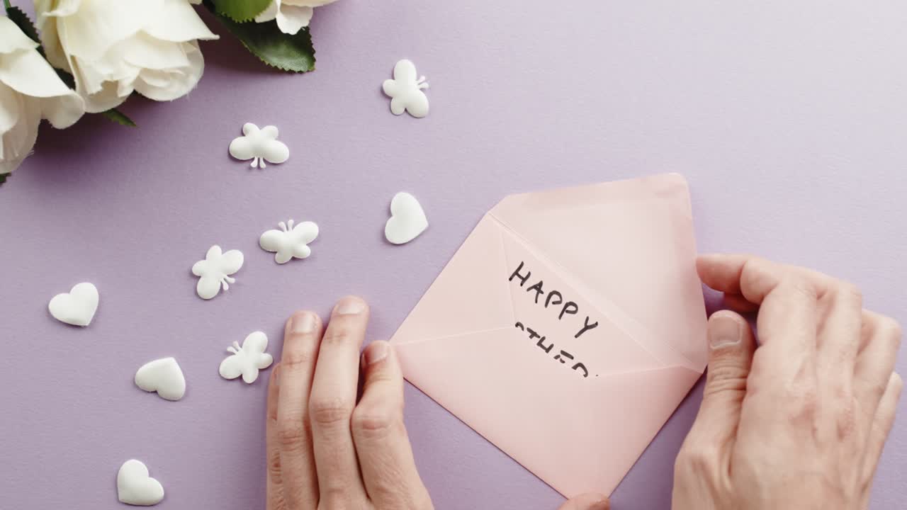 행복한 어머니의 날 편지 클로즈업