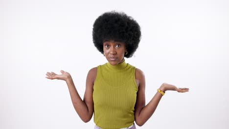 woman shrugging with unsure expression