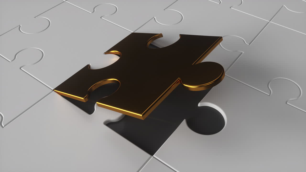 3d rompecabezas blanco una baldosa fuera