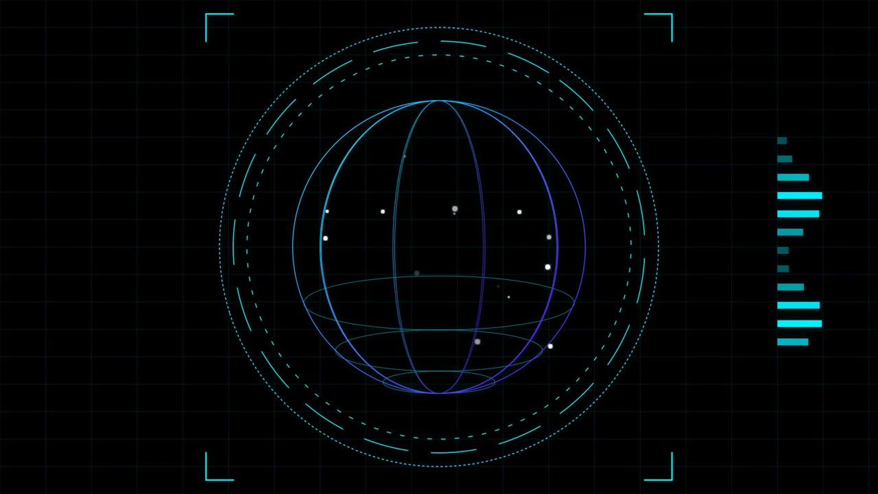 Digital Globe Interface with HUD Elements
