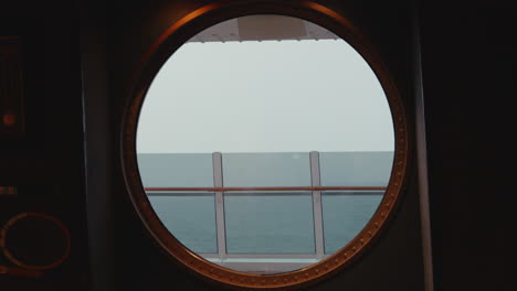 ocean view from a ship porthole