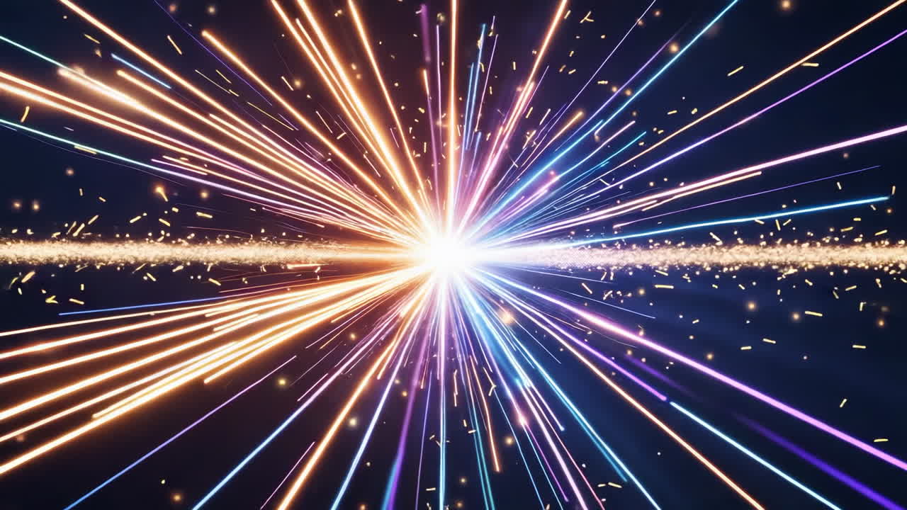 Abstract Light Burst and Energy Rays in Space