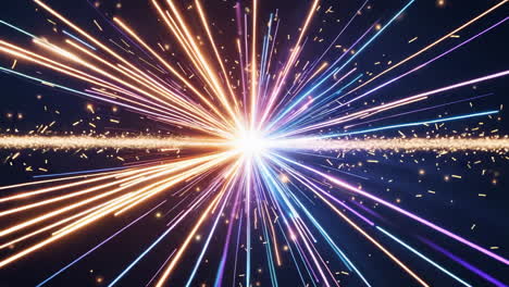 abstract light burst and energy rays in space