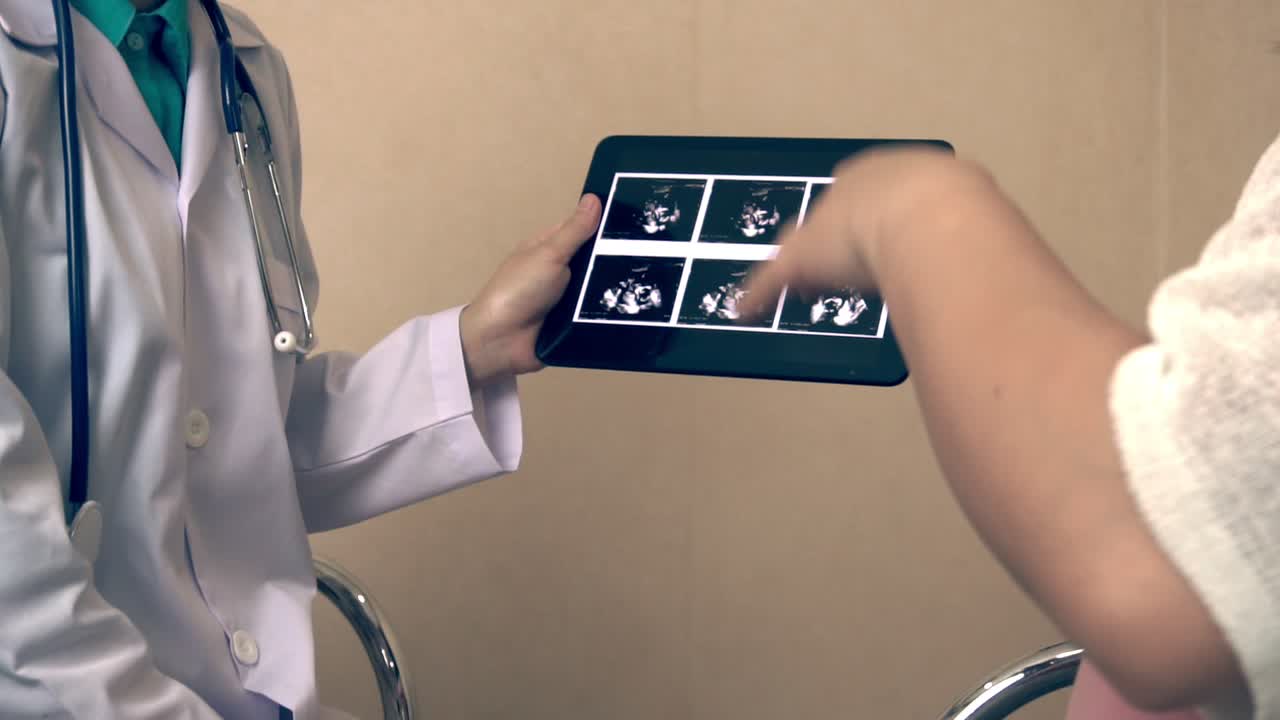 Pregnant Woman and Gynecologist Doctor at Hospital