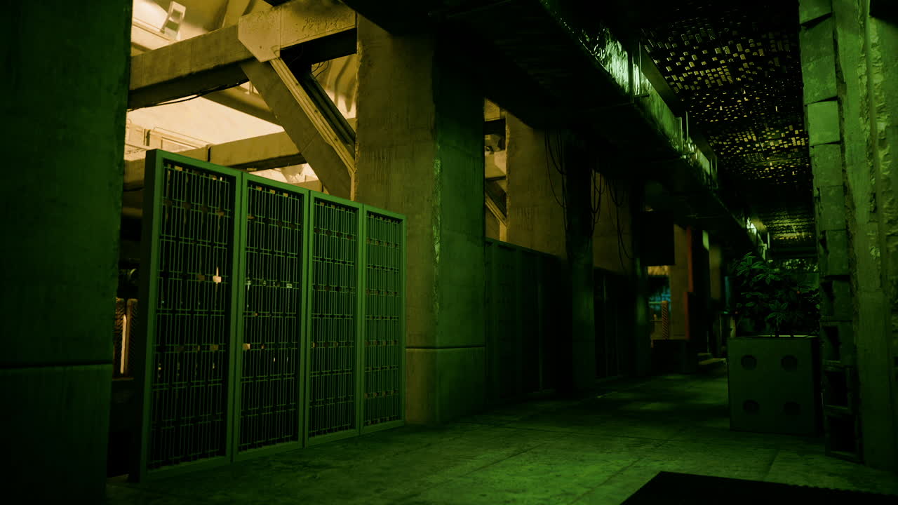 어고 한 미래주의 도시 골목