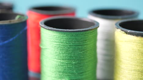 colorful thread spools