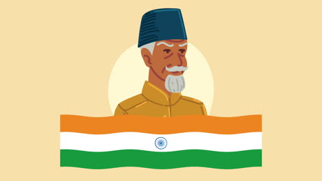 cultura india hombre viejo en bandera