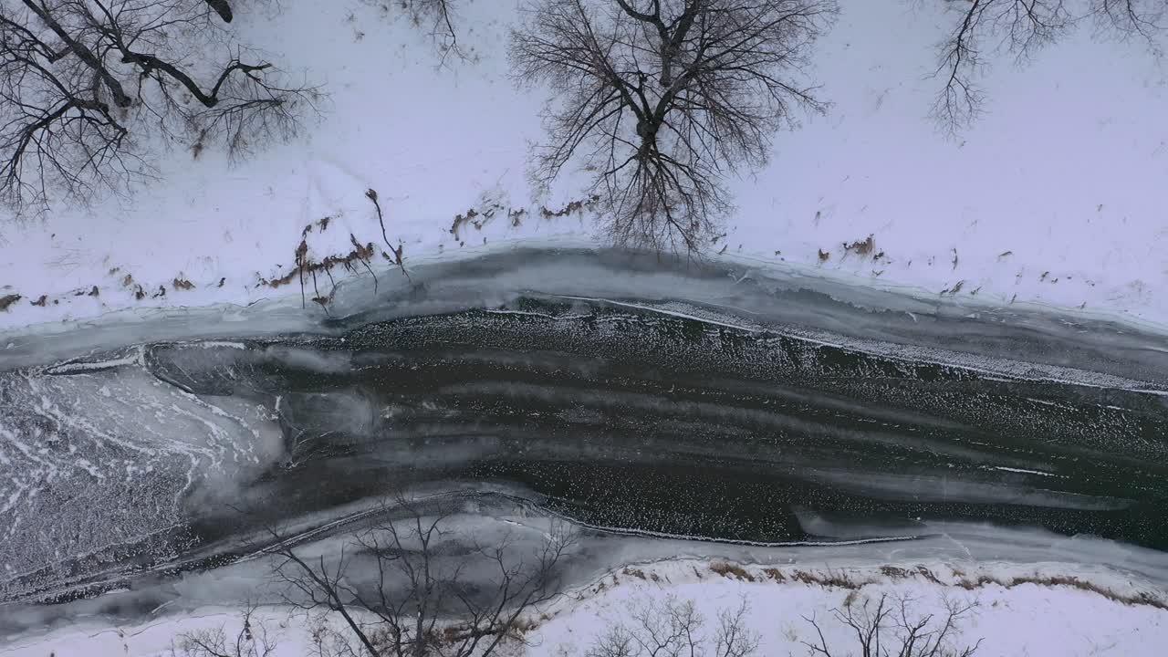 замерзшая река зимой