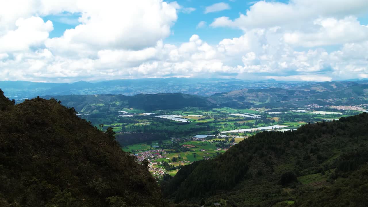 vista aérea del campo en cundinamarca, colombia