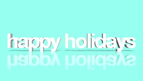 rolling happy holidays text on blue gradient