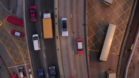 this shot reveals the busy kwun tong bypass near rainbow estate in hong kong during rush hour in the late afternoon