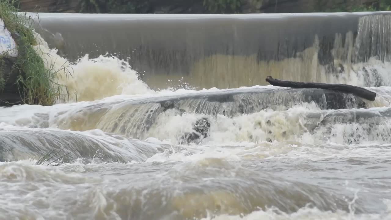 Water flowing from water fall at Bhatinda water falls in Dhanbbad, Jharkhand in India