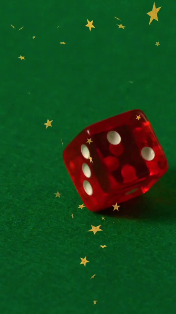 Animação de estrelas caindo sobre dados