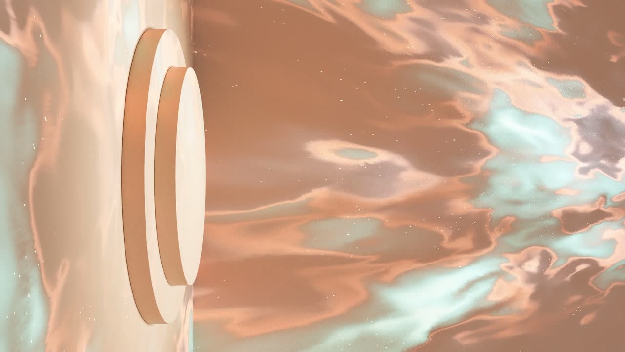 exhibición de productos para venta de comercio electrónico descuento con fondo líquido animación de renderización 3d desencadenante naranja psicodélico