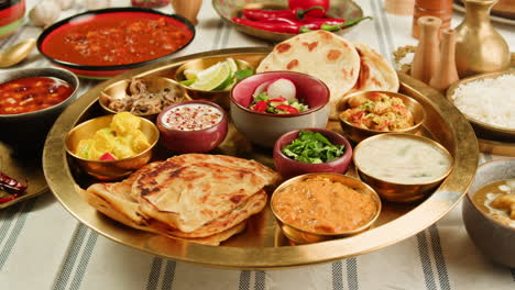 close-up view of a delicious spicy curry served in a colorful bowl with a spoon, ready for a tasty meal.