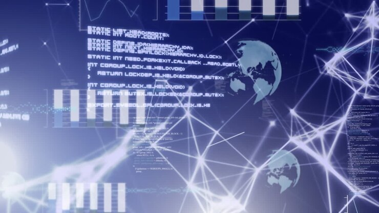 Animation of network of connections over data processing