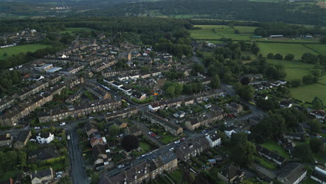 Establishing-Drone-Shot-Over-Calverley-Village-on-Overcast-Cloudy-Day