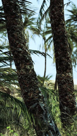 palm trees in a tropical forest