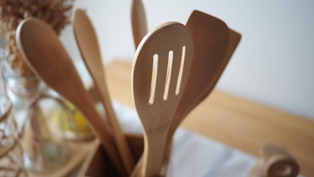 Utensilios de cocina de madera.