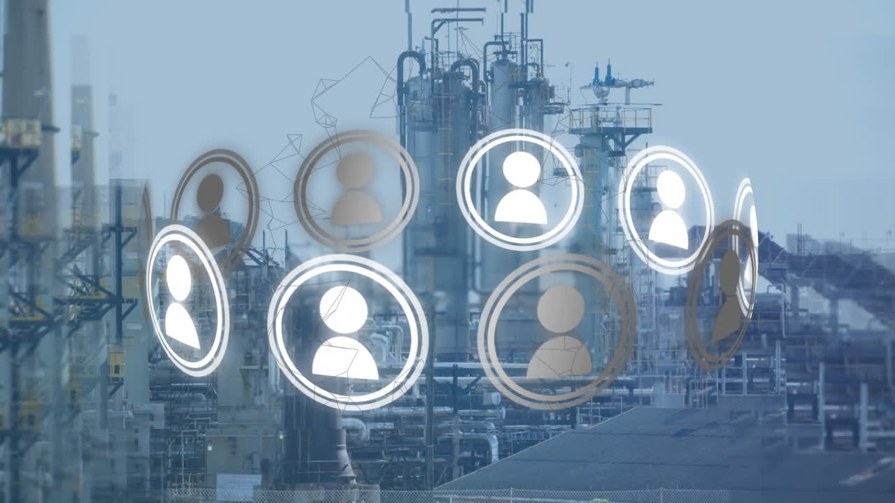 animación de la red de conexiones a través de la fábrica