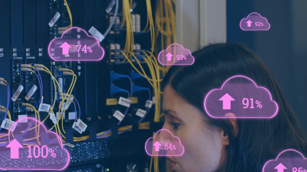 animación de nubes con carga a través de servidores