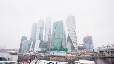 moscow cityscape in winter