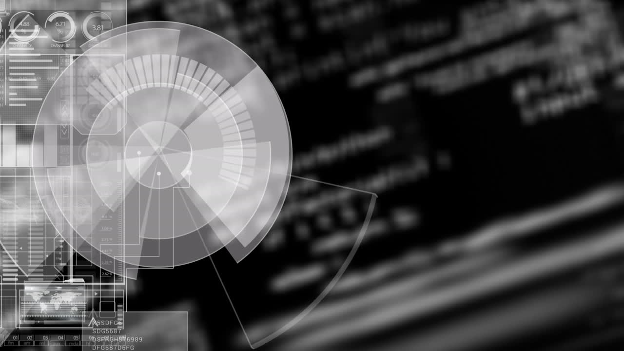 범위 스캐닝과 데이터 처리의 애니메이션