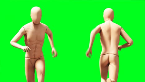 dummy, mannequin animation. phisical, motion blur. realistic 4k animation. green screen