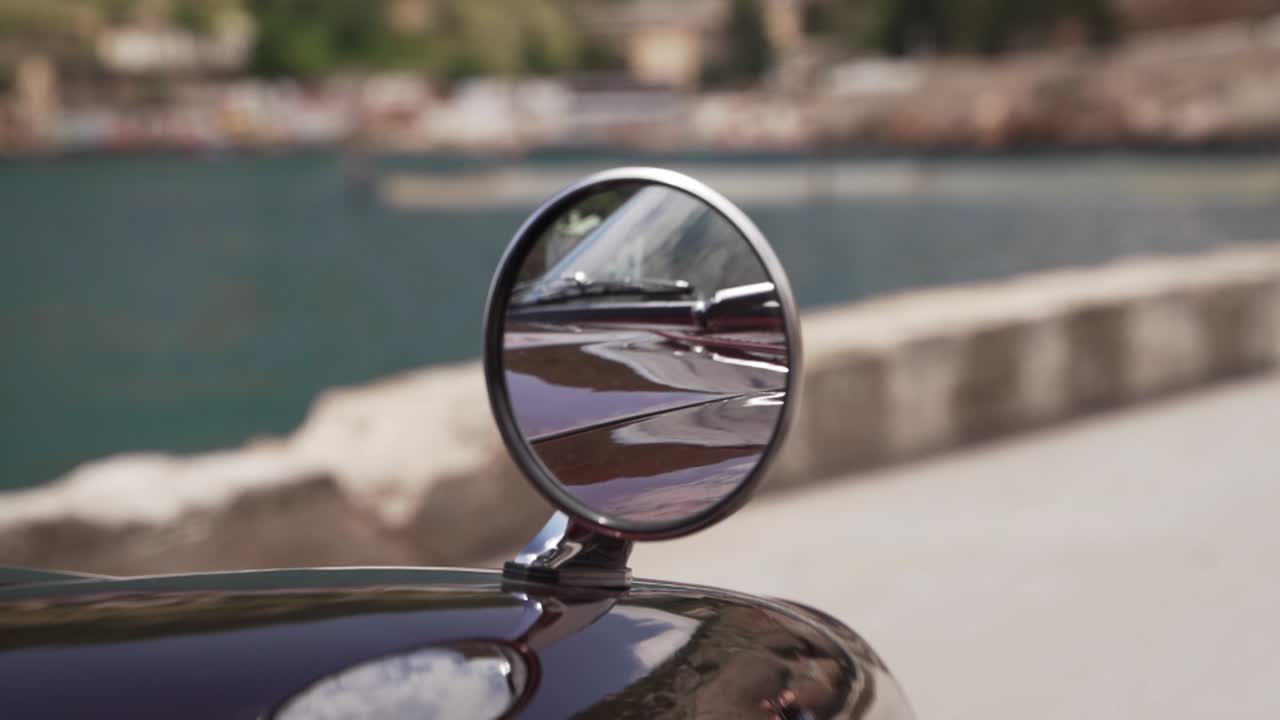 Classic Car Side Mirror Reflection